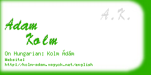 adam kolm business card